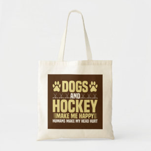 Bolsa Tote Cachorros e Hockey Me Fazem Feliz
