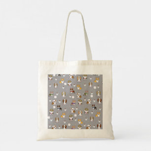 Bolsa Tote Cachorros ilustrados e bonitos, Tote Bag