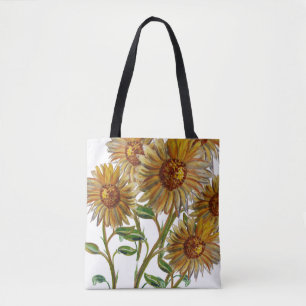 Bolsa Tote cachos de flores solares felizes