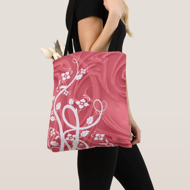 Bolsa Tote Cachos Sobre Arte Vermelha (Close Up)