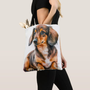 BOLSA TOTE CACHSHUND ADORÁVEL PRETO E MARCADO