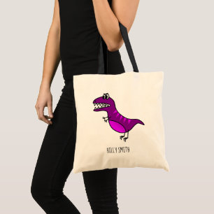 Bolsa Tote Caçoa o saco da biblioteca do dinossauro