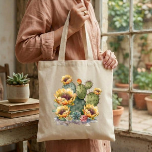 Bolsa Tote Cacto de Flor Amarela