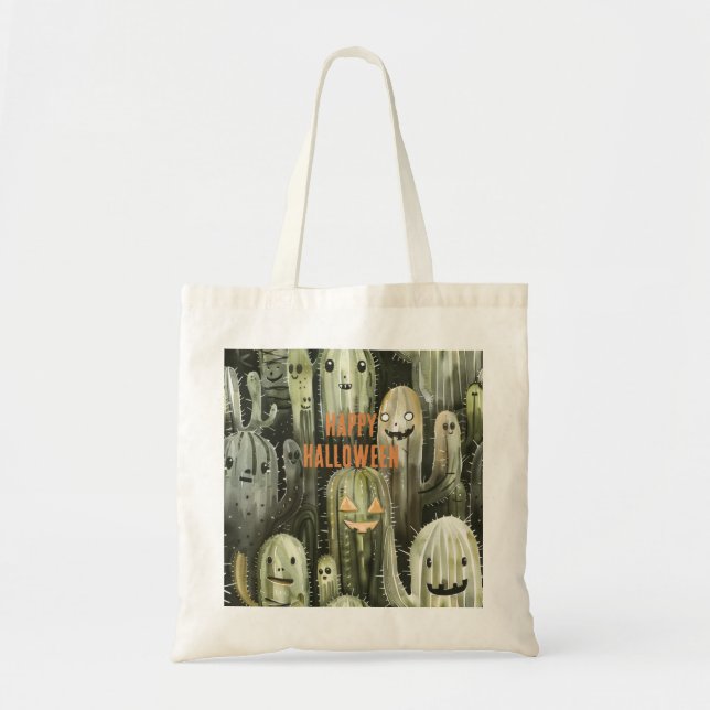 Bolsa Tote Cacto do Halloween (Frente)