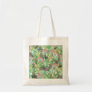 Bolsa Tote Cacto Pintado à Mão: Verde Deserto