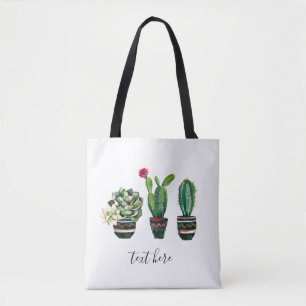 Bolsa Tote cacto suculento, aquarela, fiesta, mexicano,