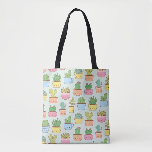 Bolsa Tote Cactos Cactos Cultivos Vegetais Padrão (Frente)