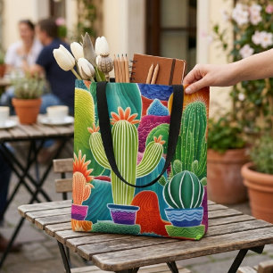 Bolsa Tote Cactos de abstrato Potência
