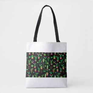 Bolsa Tote Cactos de aquarela sem costura padrão de planta