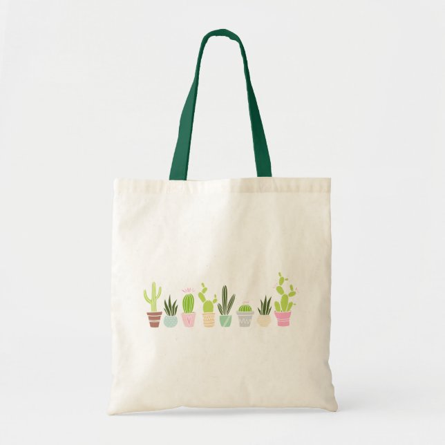 Bolsa Tote Cactos e Suculentas Fofos (Frente)