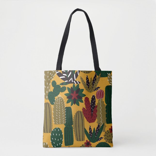 Bolsa Tote Cactos e Suculentes: Vintagem (Frente)