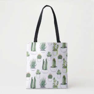 Bolsa Tote Cactos & Succulent da Aquarela