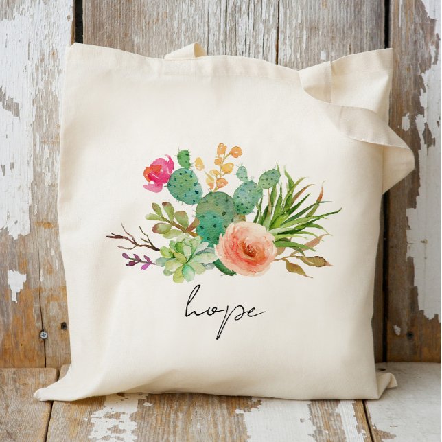 Bolsa Tote Cactus,Casamento de Nome Personalizado|Braidsmaid  (Criador carregado)