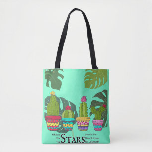 Bolsa Tote Cactus com citação