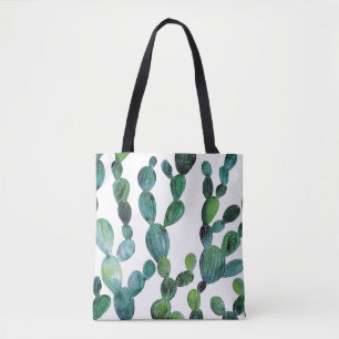 Bolsa Tote Cactus Craze: Tendência da Aquarela Tropical