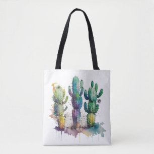 Bolsa Tote Cactus design com balas coloridas