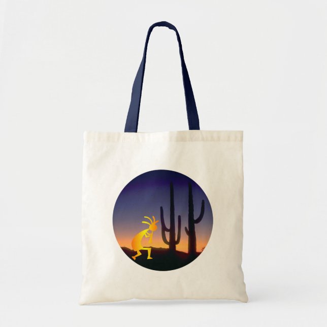 Bolsa Tote Cactus e Kokopelli Round (Frente)
