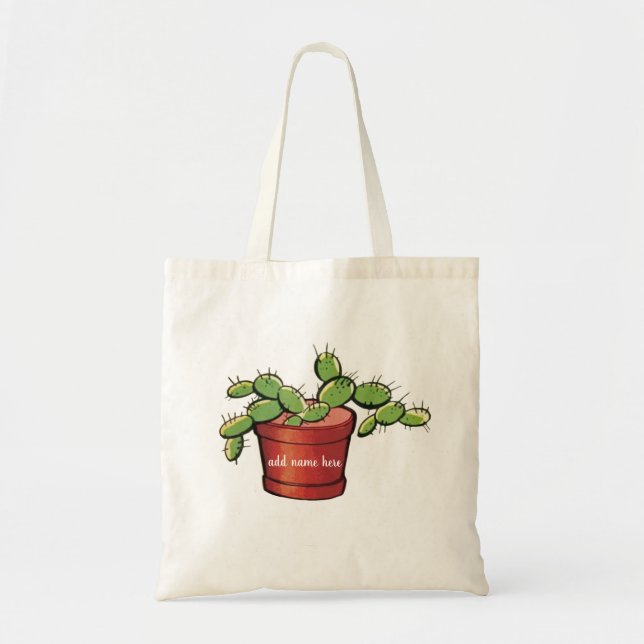 Bolsa Tote Cactus num Pote (Frente)