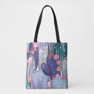 Bolsa Tote Cactus - Padrão Colorida Watercolor