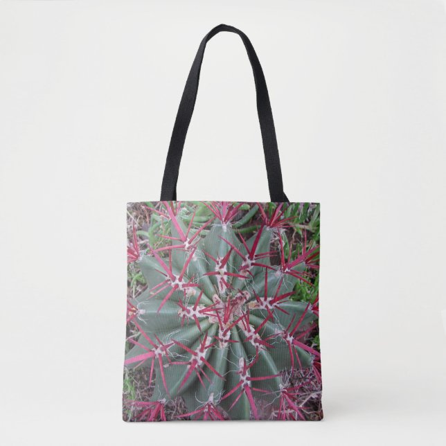 Bolsa Tote Cactus Photo Red Thorn Plant Southwest (Frente)