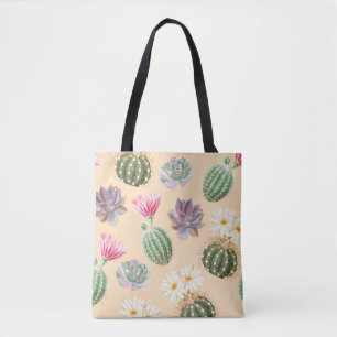 Bolsa Tote Cactus Suculente: Padrão de Alto Detalhe