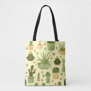 Bolsa Tote Cactus, suculentos: padrão de plantas domésticas v