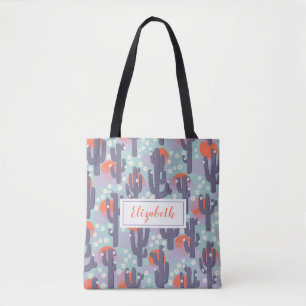 Bolsa Tote Cactus Sun Desert Botânico Floral Personalizado