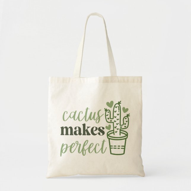 Bolsa Tote Cactus torna-se perfeito - Adorável e funcional (Frente)