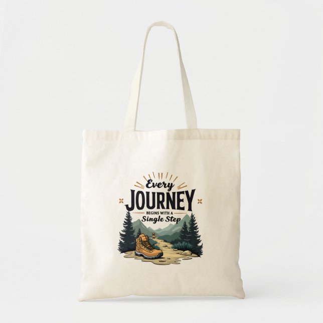Bolsa Tote Cada jornada começa com um Solteiro (Frente)