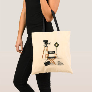 Bolsa Tote Cadeira de Diretor de Cinema e Conjunto de Câmera