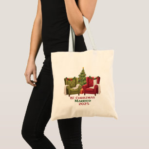 Bolsa Tote Cadeiras Aconchegantes 1º Natal Casados 2025 Rec