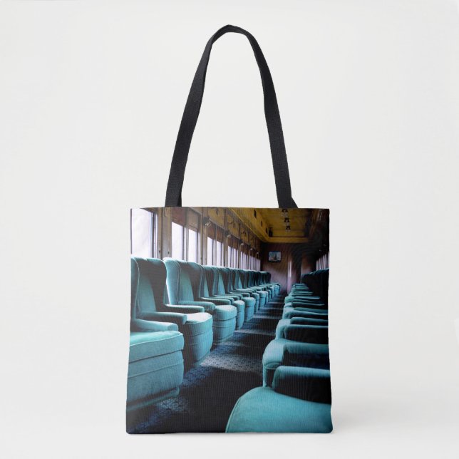 Bolsa Tote Cadeiras Azul Turquesa (Frente)