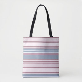 Bolsa Tote Cadet Grey and Desaturated Rose Stripes