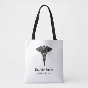 Bolsa Tote Cadubo Médico Simples Profissional Branco Preto