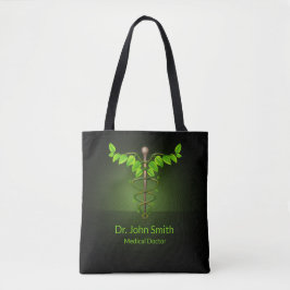 Bolsa Tote Caduco Médico Holístico Alternativo Folha Verde