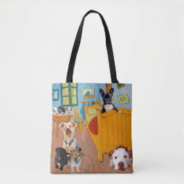 Bolsa Tote Cães bonitos no quarto de Van Gogh