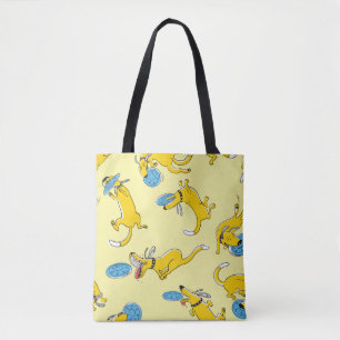 Bolsa Tote Cães com atividade cúbica vintam um padrão unif