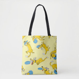 Bolsa Tote Cães com atividade: padrão desportivo de frisbeije