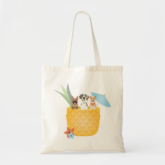 Bolsa Tote Cães de Abacaxi Pina Colada (Frente)