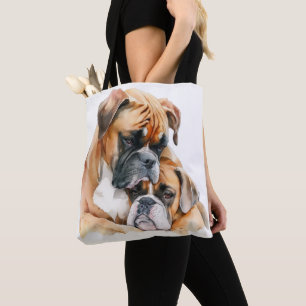 BOLSA TOTE CÃES DE BOXER MARAVILHOSO DE COR DA ÁGUA LINDA