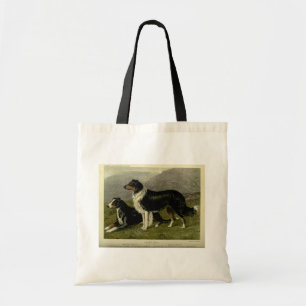 Bolsa Tote Cães de carneiros de border collie do vintage