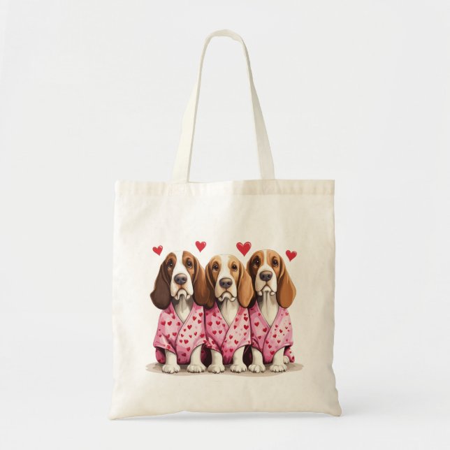 Bolsa Tote Cães de Encaixe do dia de os namorados (Frente)