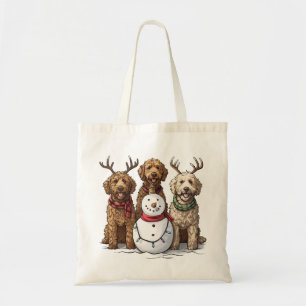 Bolsa Tote Cães de Goldendoodle de Natal