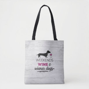 Bolsa Tote Cães de Vinho e Vinho Fins de Semana