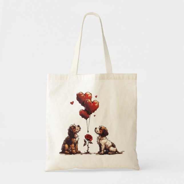 Bolsa Tote Cães dias de os namorados (Frente)