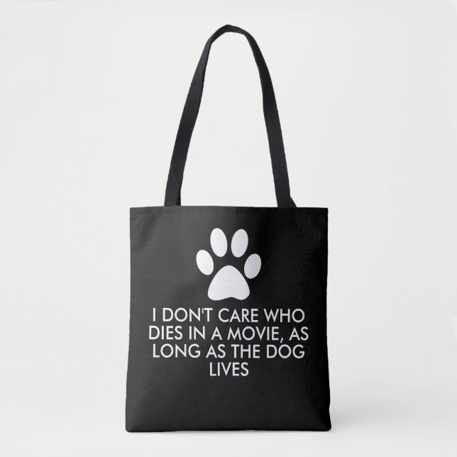 Bolsa Tote Cães em Filmes com Impressão de Pata Branca (Frente)