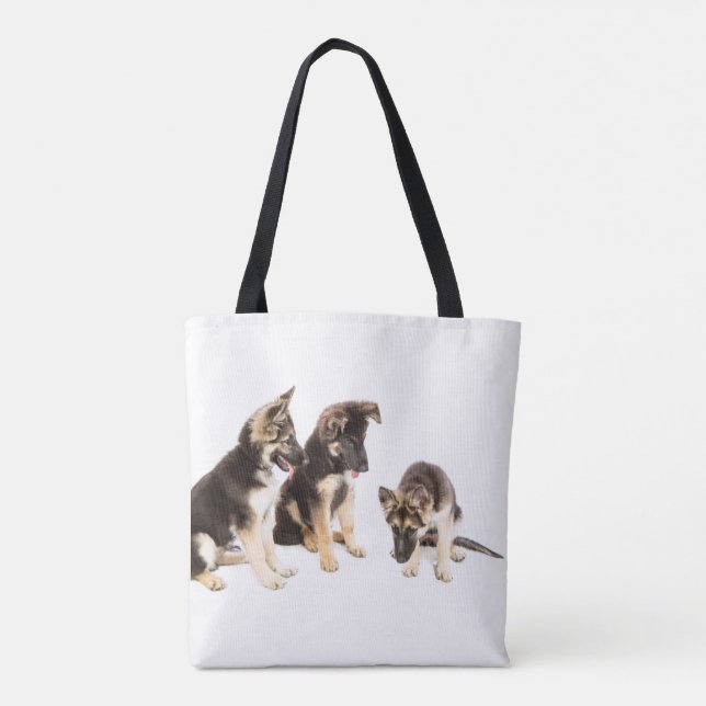 Bolsa Tote Cães german shepherd Sentados (Verso)