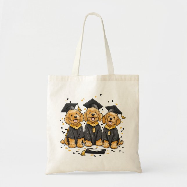 Bolsa Tote Cães Goldendoodle de Formatura (Frente)