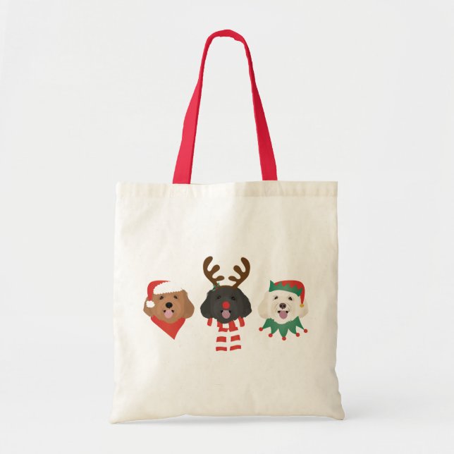 Bolsa Tote Cães Maltipoo de Natal (Frente)