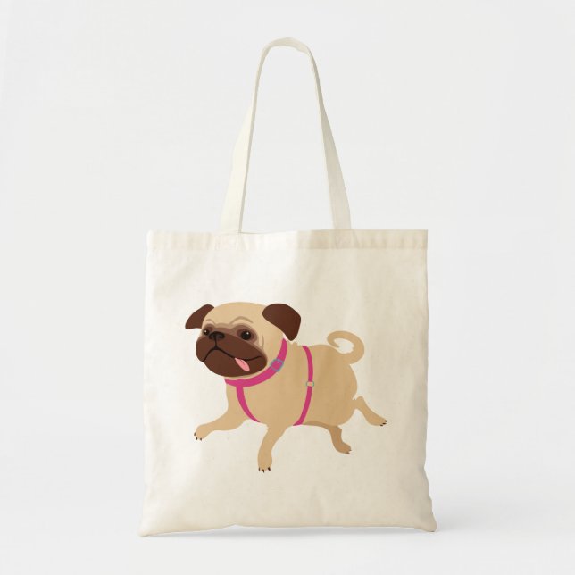Bolsa Tote Cães: Pug!   saco (Frente)
